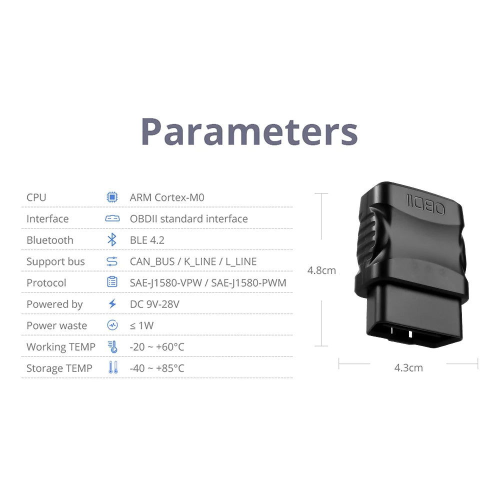 V2.1 OBDII ELM327 Car Engine Fault Code Reader OBD2 Bluetooth 4.2 Scanner EOBD Car Diagnostic Tool For IOS/Android Phone