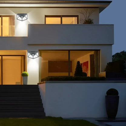 Wall Light Outdoor Lights Waterproof Sunlight Solar Lamp External Solar Power Headlights House Led Lighting Sensor Garden Lamps