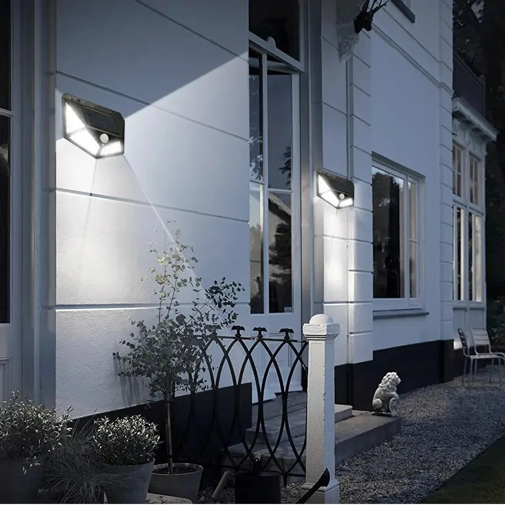 Wall Light Outdoor Lights Waterproof Sunlight Solar Lamp External Solar Power Headlights House Led Lighting Sensor Garden Lamps