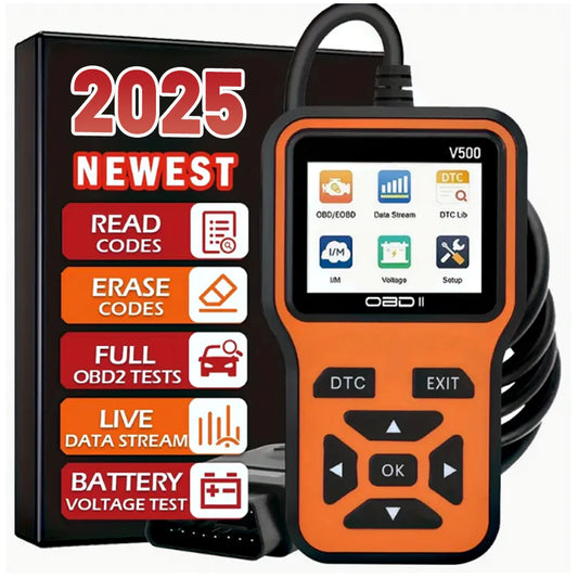 OBD2 Scanner V500 - Instant Code Reader & Voltage Check | Full System Diagnostics for OBDII/CAN Cars |10s Fault Analysis