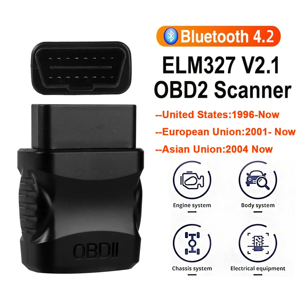 V2.1 OBDII ELM327 Car Engine Fault Code Reader OBD2 Bluetooth 4.2 Scanner EOBD Car Diagnostic Tool For IOS/Android Phone