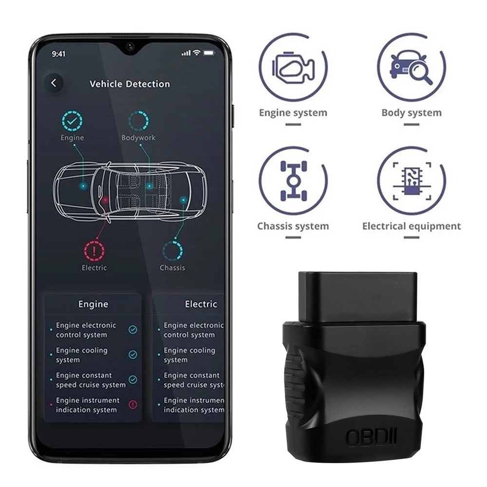 V2.1 OBDII ELM327 Car Engine Fault Code Reader OBD2 Bluetooth 4.2 Scanner EOBD Car Diagnostic Tool For IOS/Android Phone